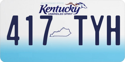 KY license plate 417TYH