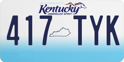 KY license plate 417TYK