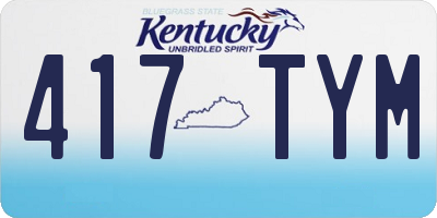 KY license plate 417TYM