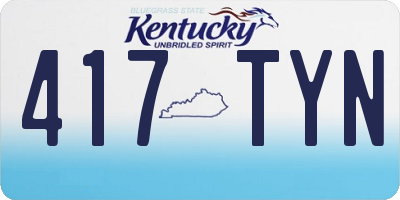 KY license plate 417TYN
