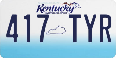KY license plate 417TYR