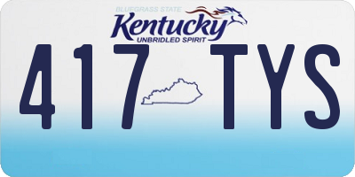 KY license plate 417TYS