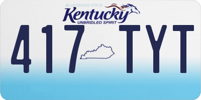 KY license plate 417TYT