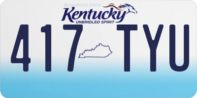 KY license plate 417TYU