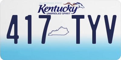 KY license plate 417TYV