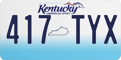KY license plate 417TYX
