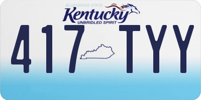 KY license plate 417TYY