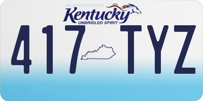 KY license plate 417TYZ