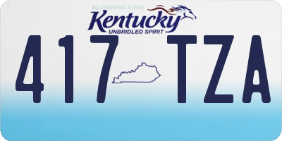 KY license plate 417TZA