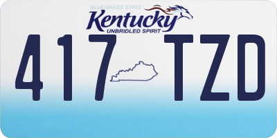 KY license plate 417TZD