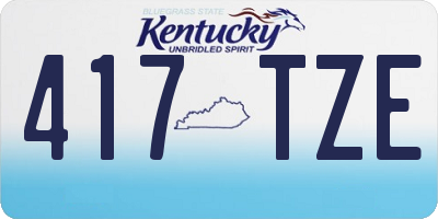 KY license plate 417TZE