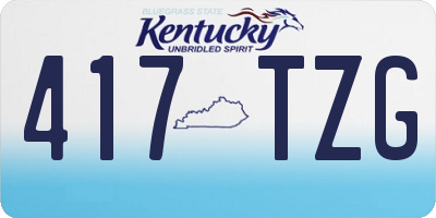 KY license plate 417TZG