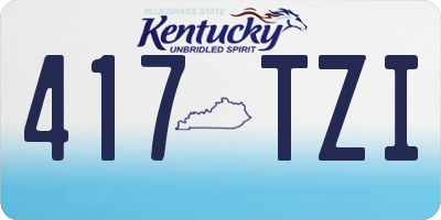 KY license plate 417TZI
