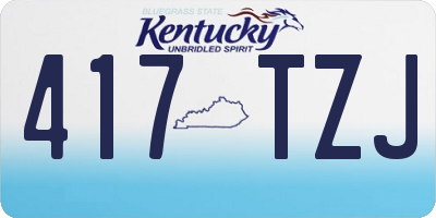 KY license plate 417TZJ