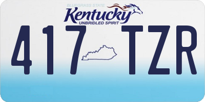 KY license plate 417TZR