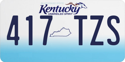 KY license plate 417TZS