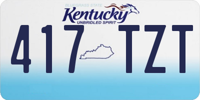 KY license plate 417TZT