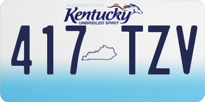 KY license plate 417TZV