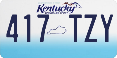 KY license plate 417TZY