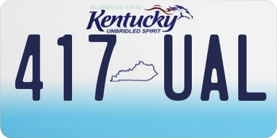 KY license plate 417UAL