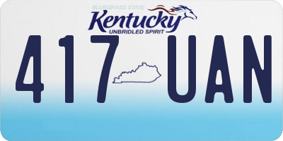 KY license plate 417UAN