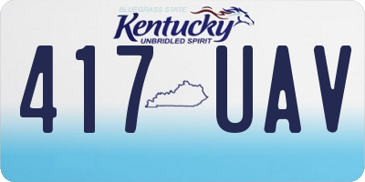 KY license plate 417UAV