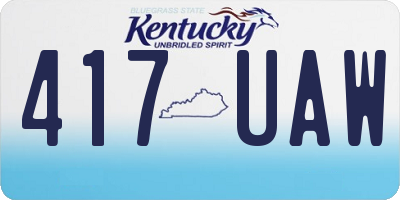 KY license plate 417UAW