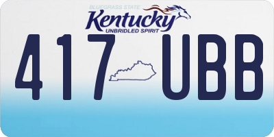 KY license plate 417UBB