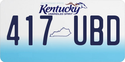 KY license plate 417UBD