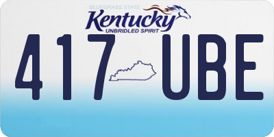 KY license plate 417UBE