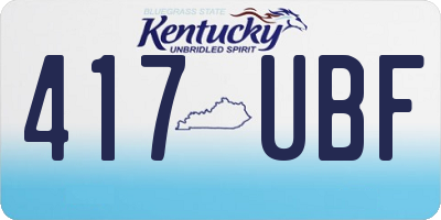 KY license plate 417UBF