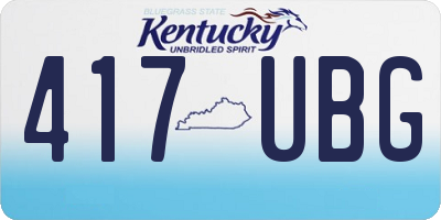 KY license plate 417UBG