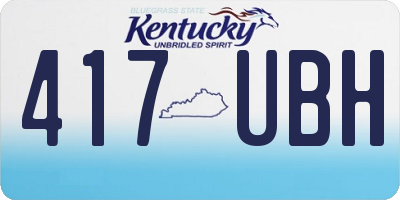 KY license plate 417UBH