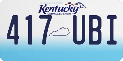 KY license plate 417UBI