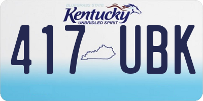 KY license plate 417UBK
