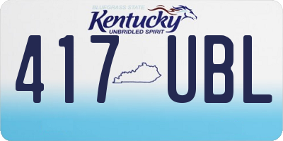 KY license plate 417UBL