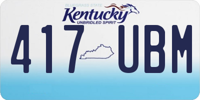 KY license plate 417UBM