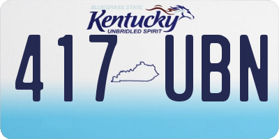 KY license plate 417UBN