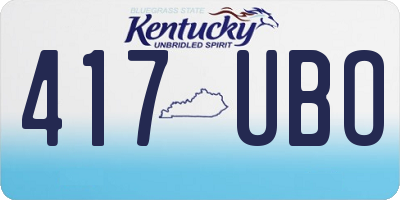 KY license plate 417UBO