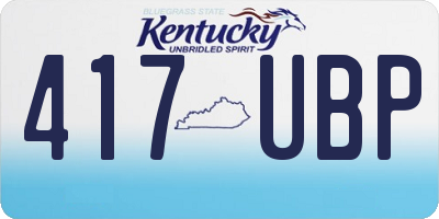 KY license plate 417UBP