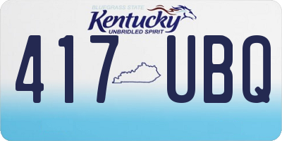 KY license plate 417UBQ