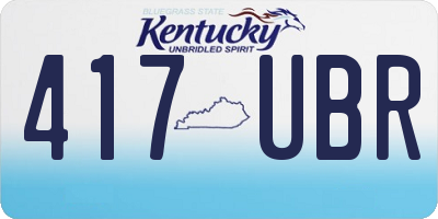 KY license plate 417UBR