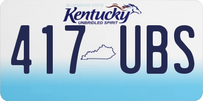 KY license plate 417UBS