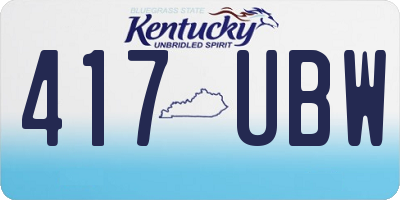 KY license plate 417UBW