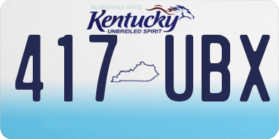 KY license plate 417UBX