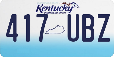 KY license plate 417UBZ