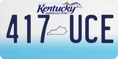 KY license plate 417UCE