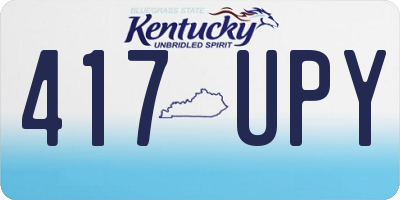 KY license plate 417UPY