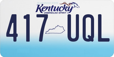 KY license plate 417UQL