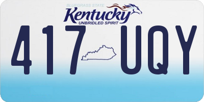 KY license plate 417UQY